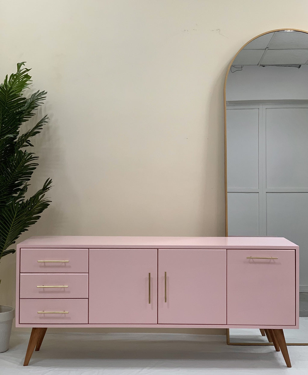 Pink TV cabinet cradenza - storage cabinet- natashahomes-furniture-pakistan