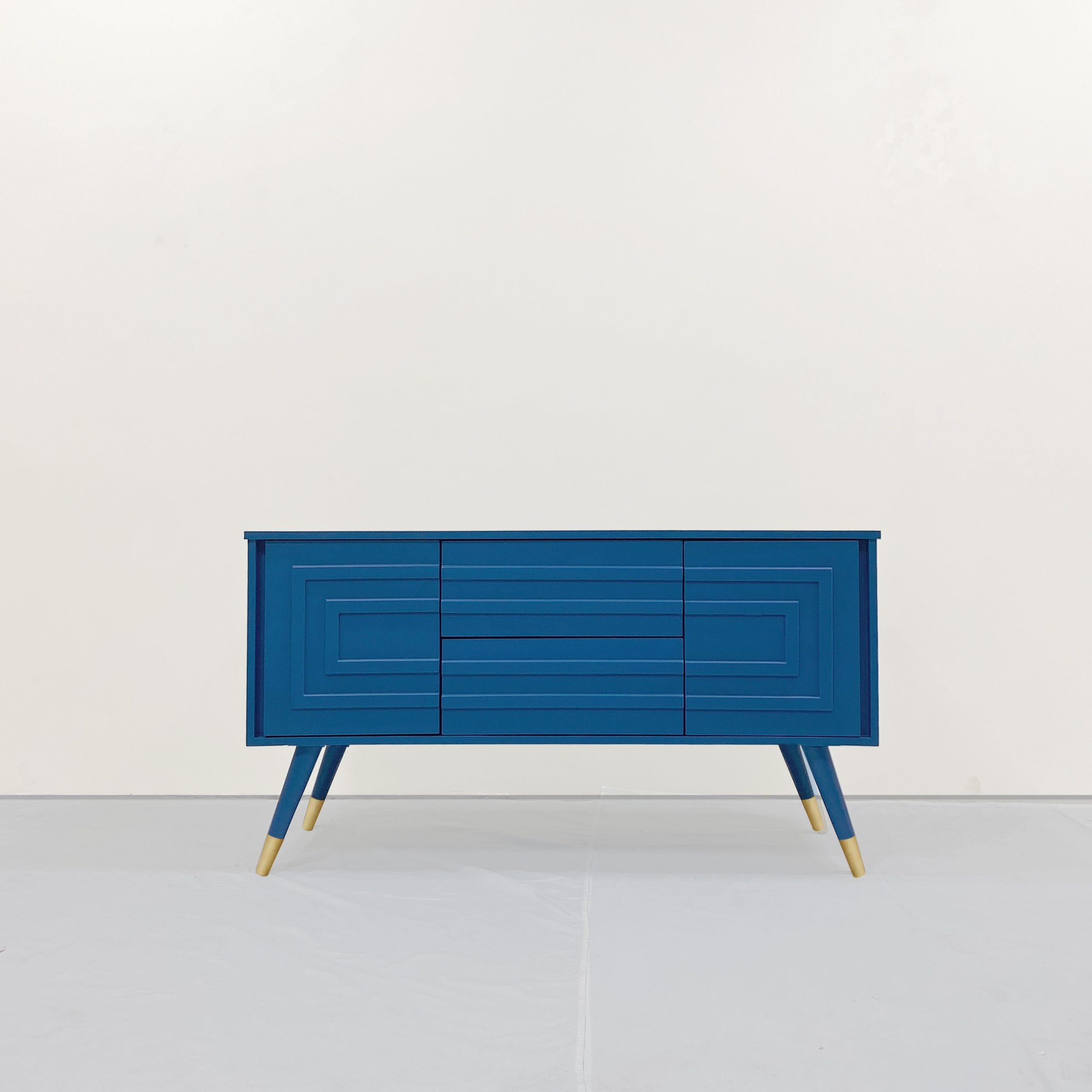 Line Cabinet - Summer Blue & Brass - cutout - stoarge cabinet