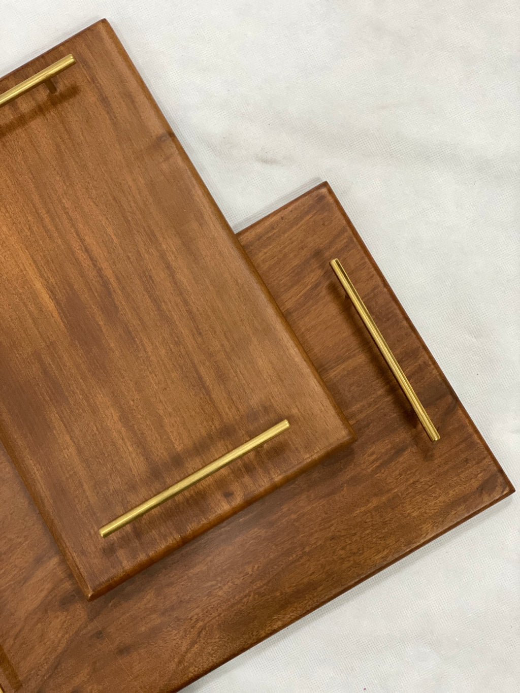 Wooden tray - Sheesham wood - Brass handles - Natashahomes